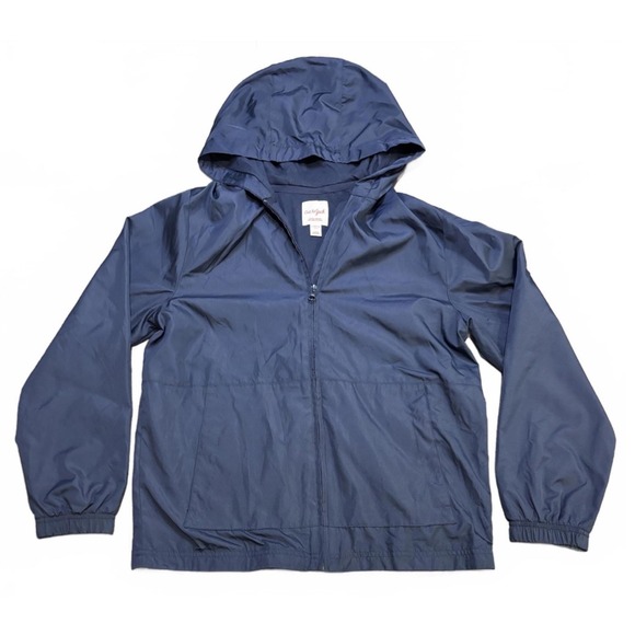 Cat & Jack Kids L (12/14) Blue Lightweight Hooded Full Zip WindBreaker Jacket - Picture 1 of 6